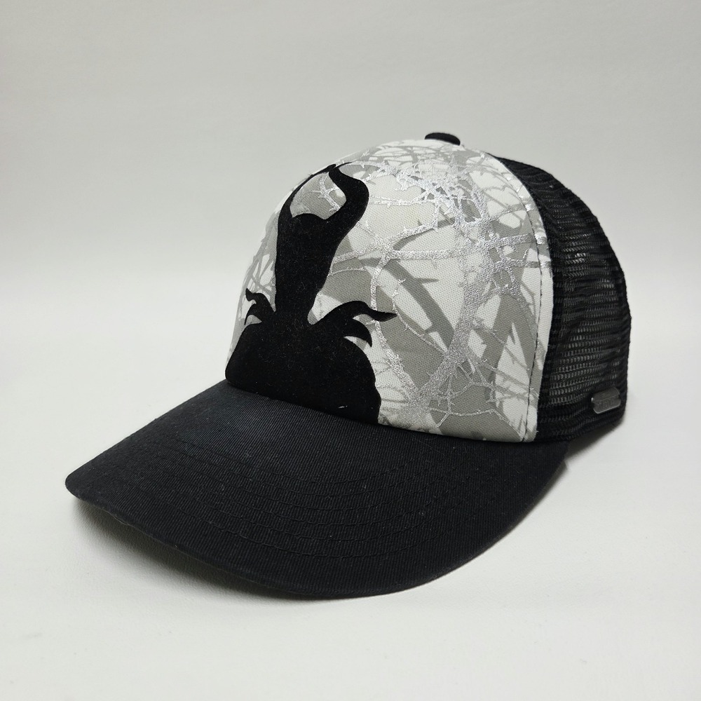 Disney Maleficent Adult Hat Trucker Mesh Cap Black Adjustable Distressed